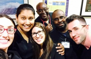 Students (from left) Natasha Wheaton, Shivonne Champatsingh, Alexandria Erickson, Wismard Alfred, Wills Joseph, and Kenneth Erickson will earn their bachelor's degrees in cardiopulmonary sciences in December 2014.