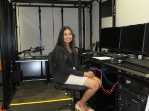 Dr. Crystal Maraj at work in the UCF Institute for Simulation and Training.